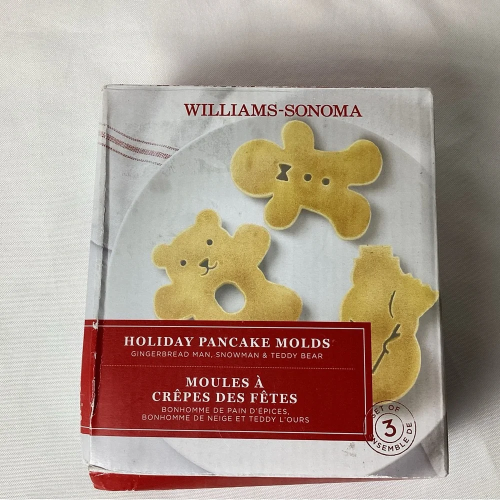Williams Sonoma Holiday Pancake SiliconeMolds - Gingerbread, Snowman, Teddy Bear